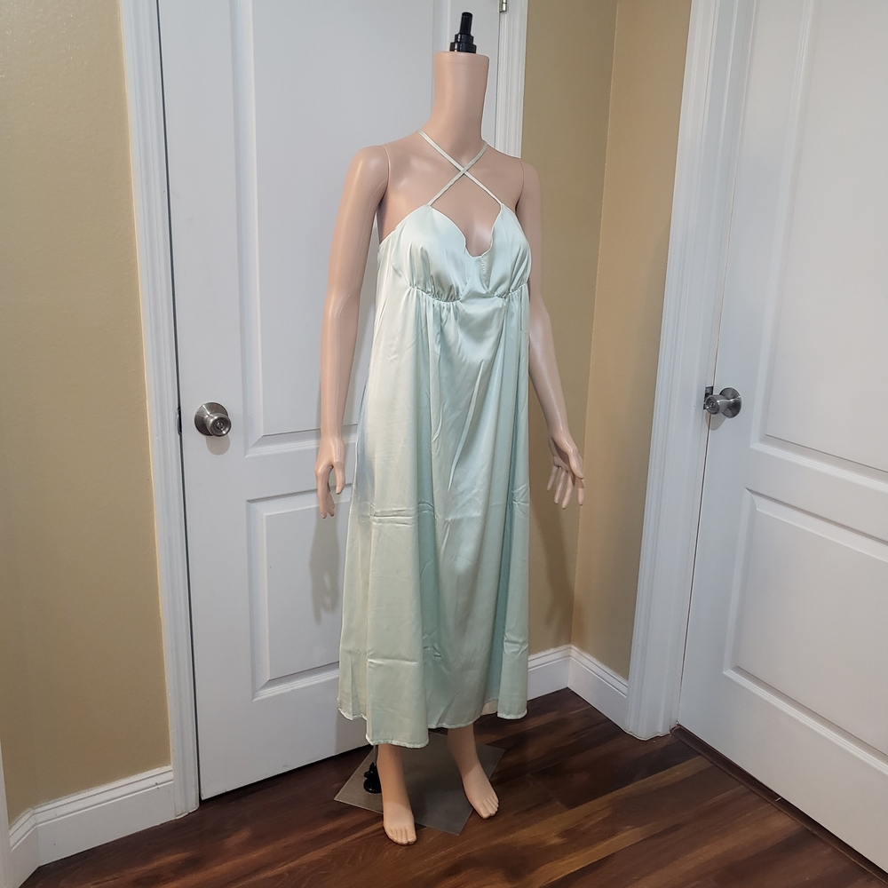 Elegant Mint Green Spaghetti Strap Dress - Picture 5 of 9